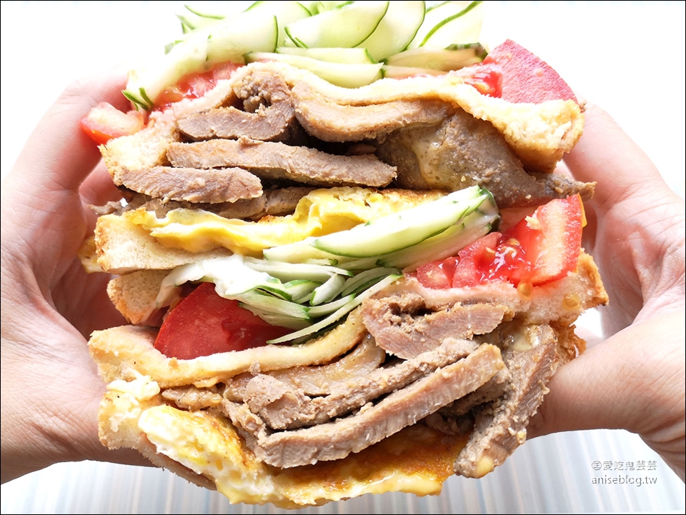 阿姊ㄟ店碳烤三明治，忠孝新生站超浮誇巨大碳烤三明治