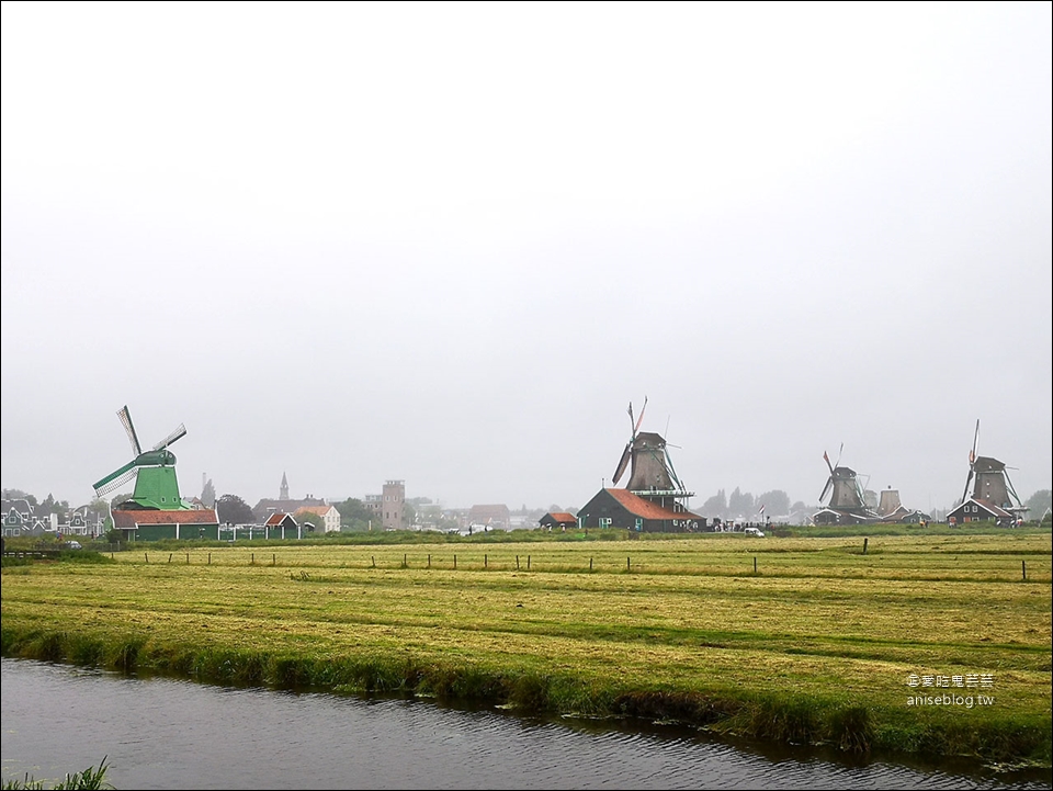 荷蘭風車村Zaanse(贊丹)，狂風暴雨不怕不怕，起司照吃、熱巧克力照喝