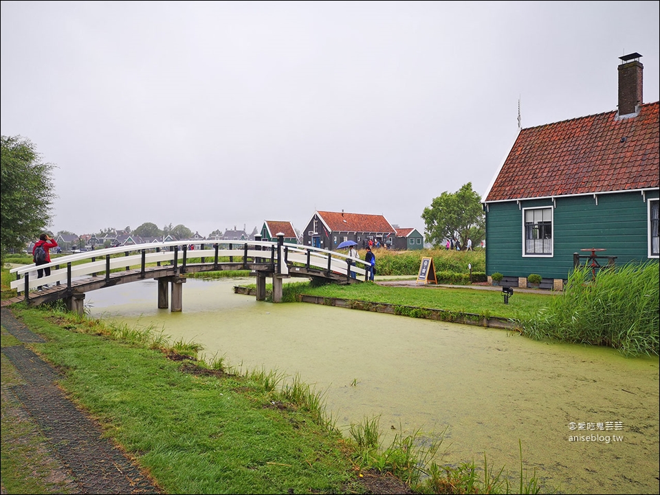 荷蘭風車村Zaanse(贊丹)，狂風暴雨不怕不怕，起司照吃、熱巧克力照喝