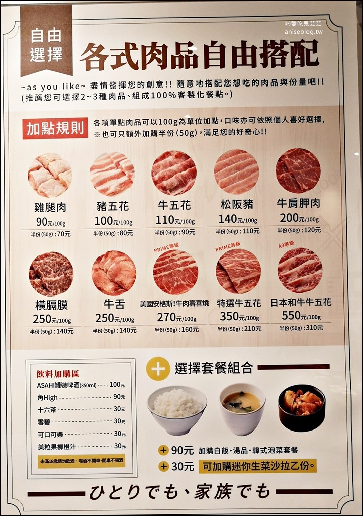 焼肉ライク（燒肉LIKE）京站店，一個人也能吃的燒肉店，台北車站美食(姊姊食記)