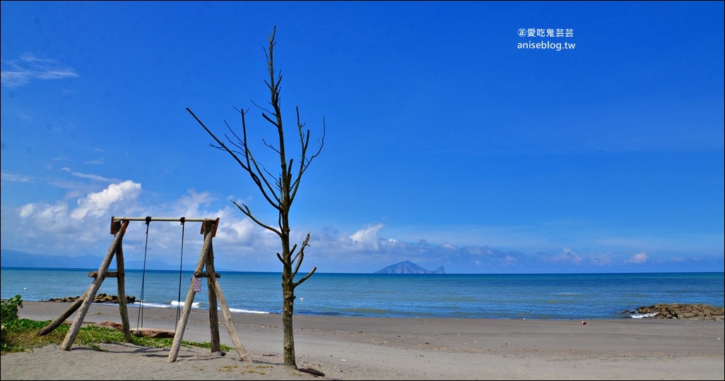 宜蘭海景鞦韆，漂流木重生蛻變成熱門景點，壯圍鄉廍後社區(姊姊遊記)