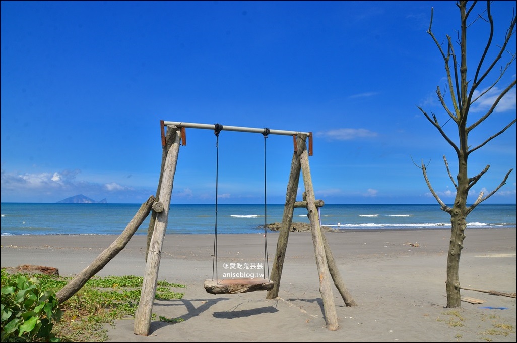 宜蘭海景鞦韆，漂流木重生蛻變成熱門景點，壯圍鄉廍後社區(姊姊遊記)