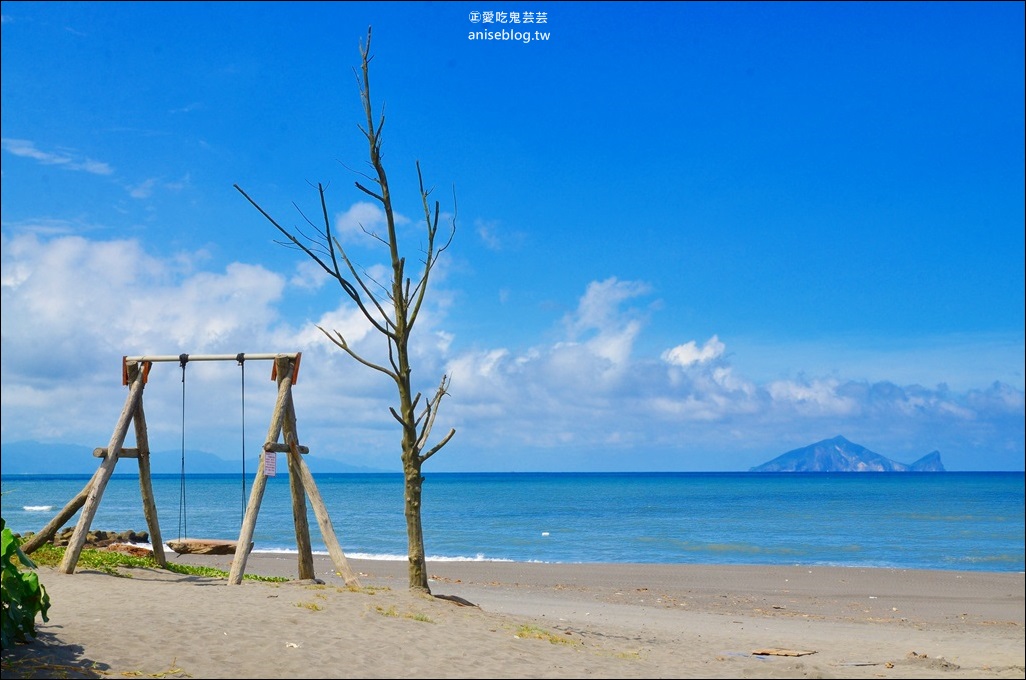 宜蘭海景鞦韆，漂流木重生蛻變成熱門景點，壯圍鄉廍後社區(姊姊遊記)