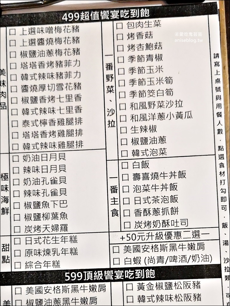 燒肉眾精緻炭火燒肉板橋文化店，499豬肉吃到飽，新埔站美食(姊姊食記)