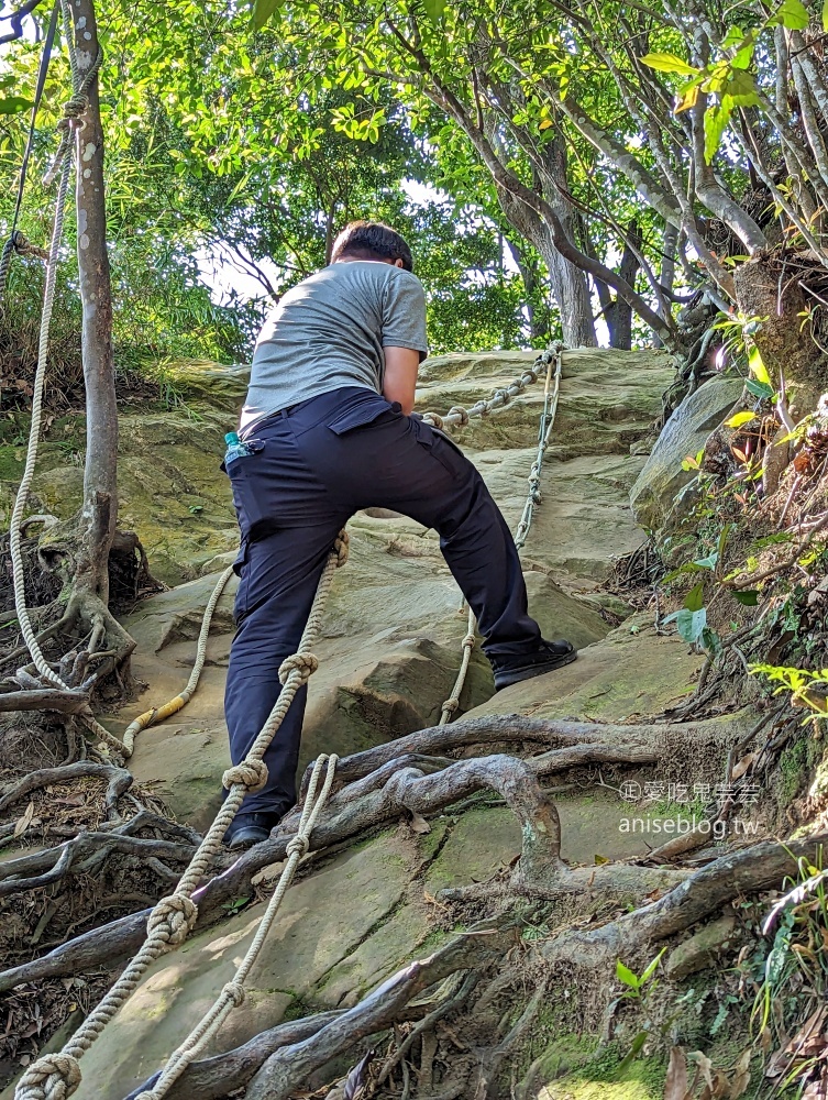 五寮尖登山步道，要手腳並用的拉繩攀岩路線，新北三峽景點(姊姊遊記)