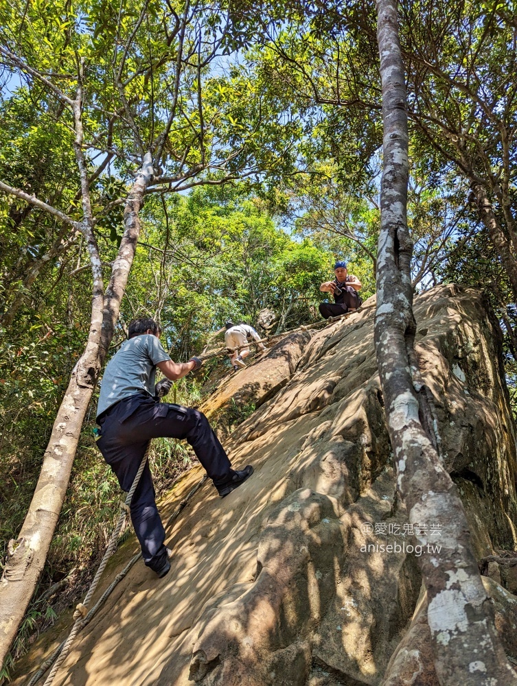 五寮尖登山步道，要手腳並用的拉繩攀岩路線，新北三峽景點(姊姊遊記)