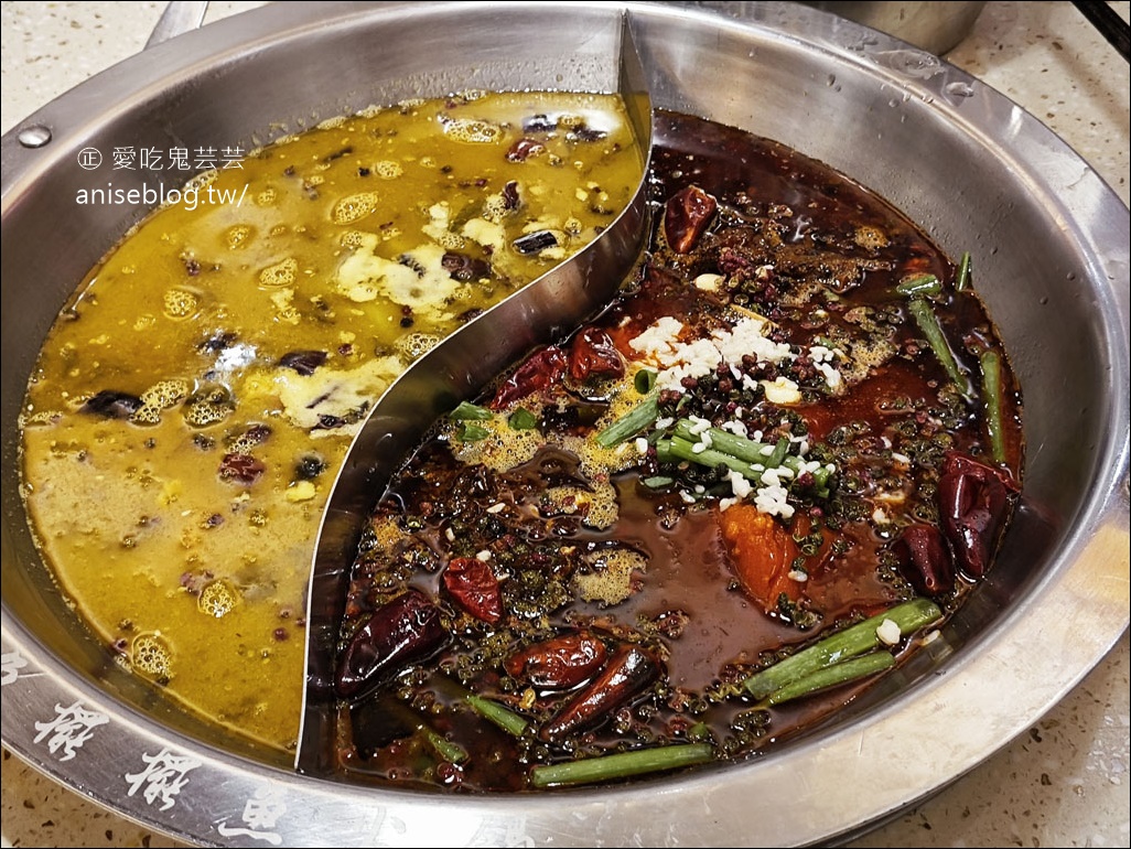 魚擺擺魚火鍋(重慶火鍋)，九宮格麻辣火鍋+金湯酸菜魚，麻到失去知覺的重口味，過癮！