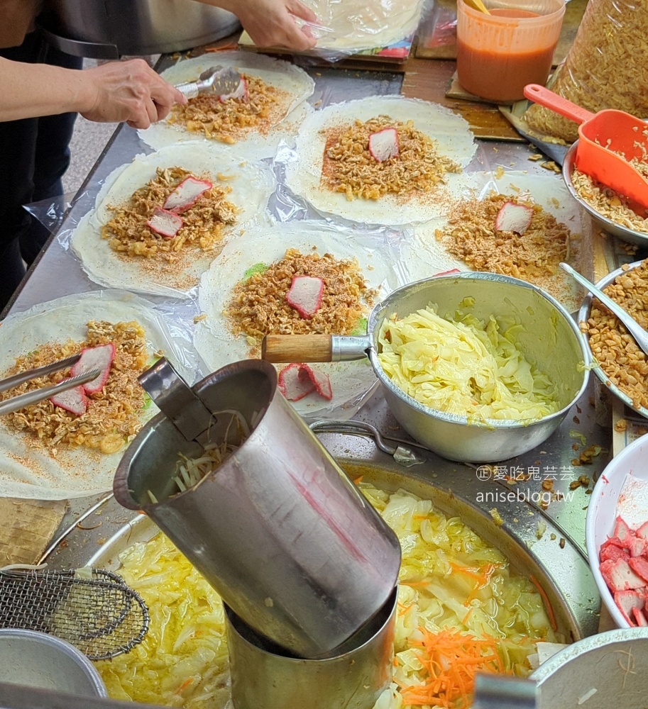 新莊媽祖廟口潤餅捲，廟街夜市超人氣美食小吃(姊姊食記)