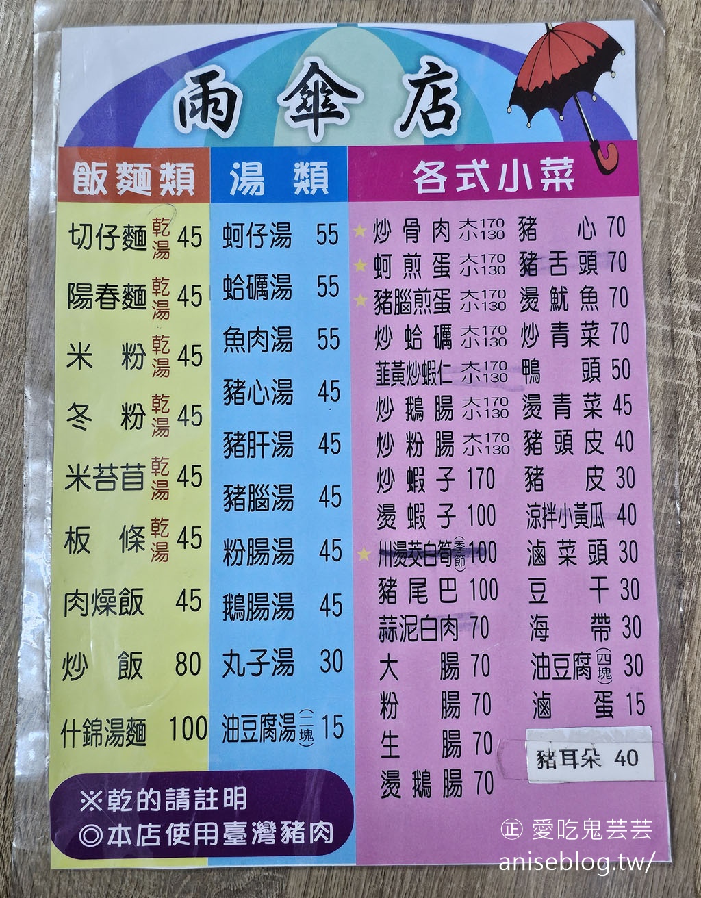 雨傘店/阿川麵店，在地人愛吃的個性麵店，營業時間不定