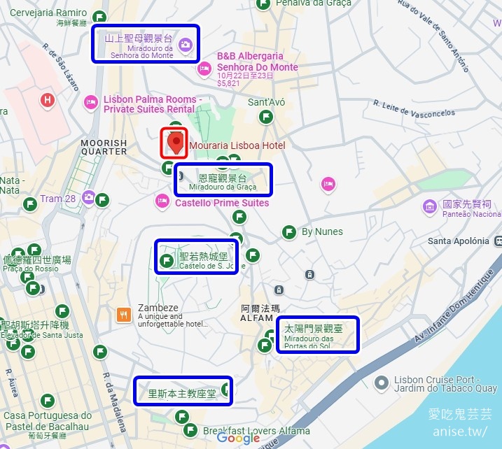 里斯本平價住宿 | Mouraria Lisboa Hotel，阿爾法瑪區觀景台附近評論8.5分優質住宿