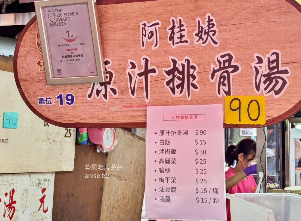 阿桂姨原汁排骨湯，滷肉飯加梅干菜也很搭，大稻埕慈聖宮美食(姊姊食記)